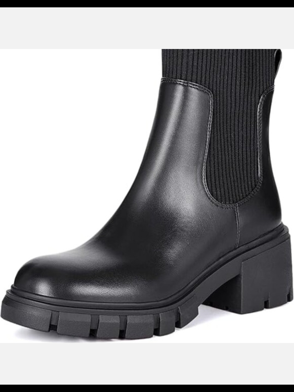 NEW Black Chelsea Lug Sole Ankle Boots - Women's Stylish Chelsea Boot